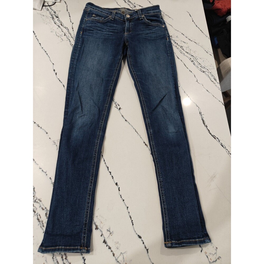 Rag & Bone Mid-Rise Skinny Jeans Dark Wash Fade Denim 24 MSRP $195